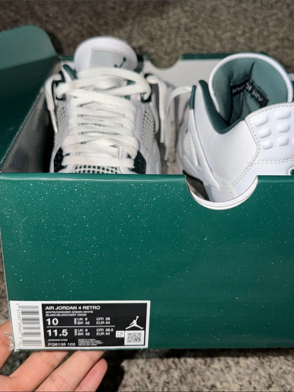 Jordan Men’s Sneakers - White and Dark Teal
